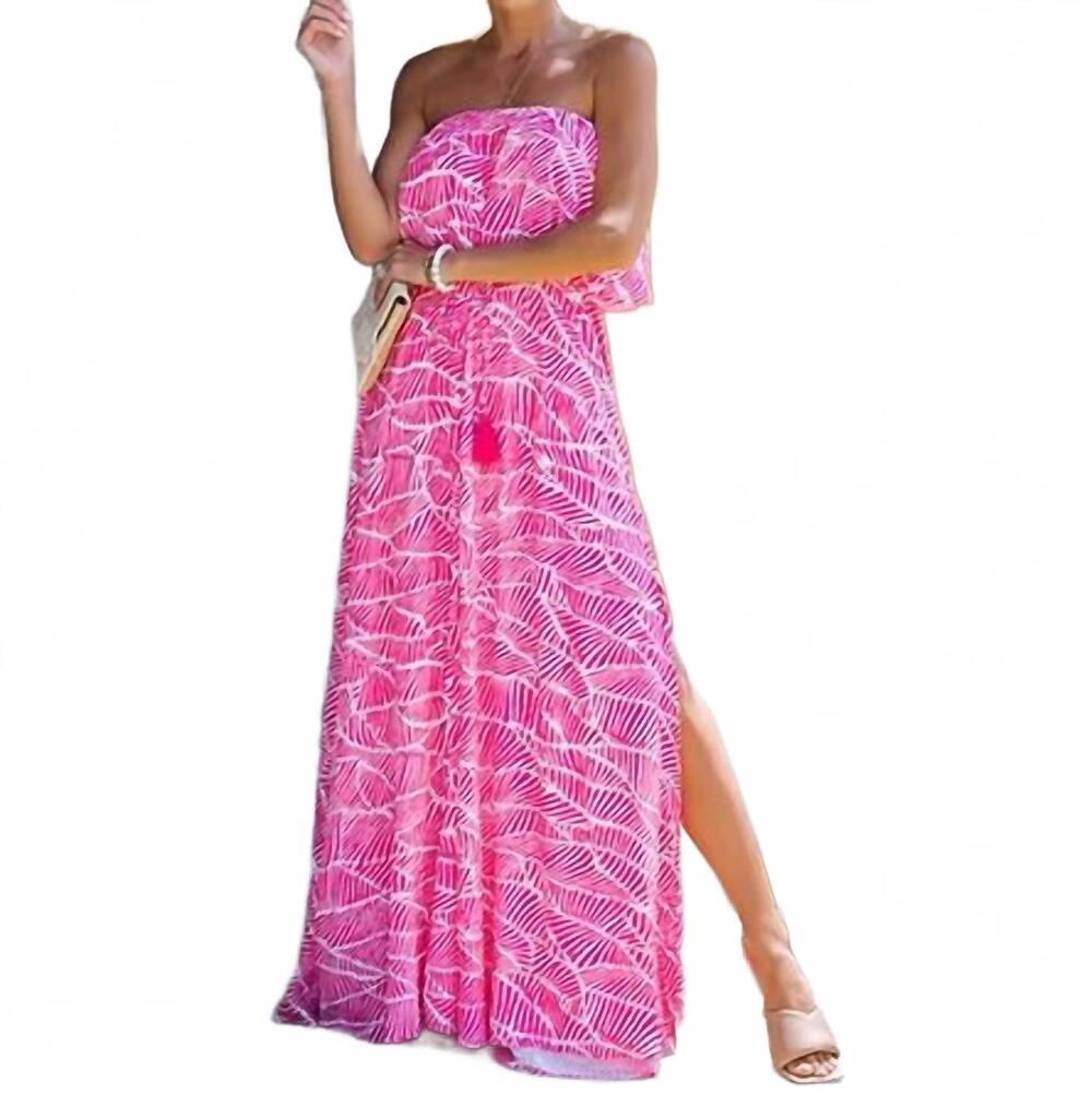 NEW LAVENDER J strapless maxi dress in pink